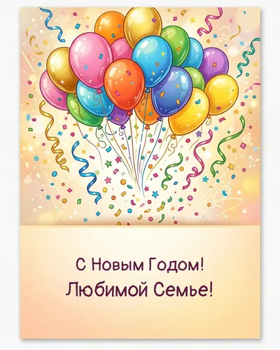 открытка с новым годом! любимой семье! — balloons confetti 09